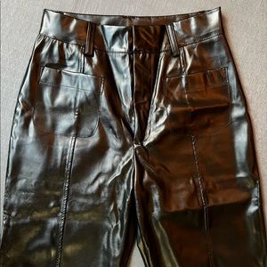Faux Leather High Waisted Slacks S